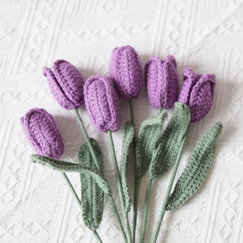 knitting Rose Flower Daisy Bouquet Sunflower Hand-Knitted Fake Flower knit flower Home Creative Decorate Gift