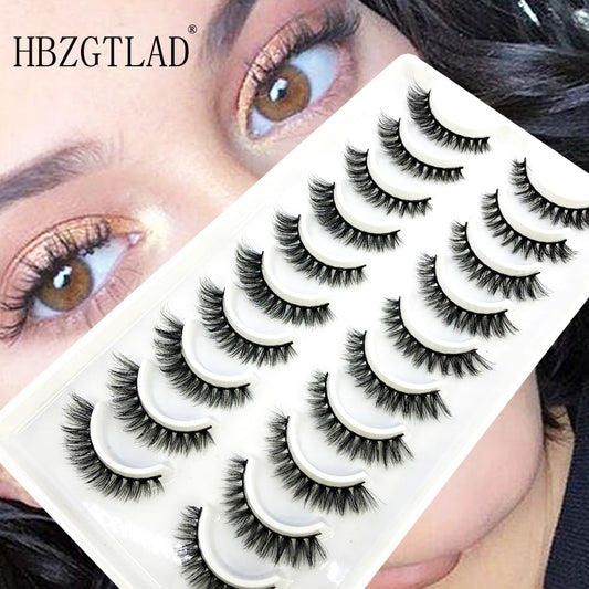 10 Pairs 3D Faux Mink Lashes Fluffy Soft Wispy Volume Natural long False Eyelashes Reusable Eyelashes