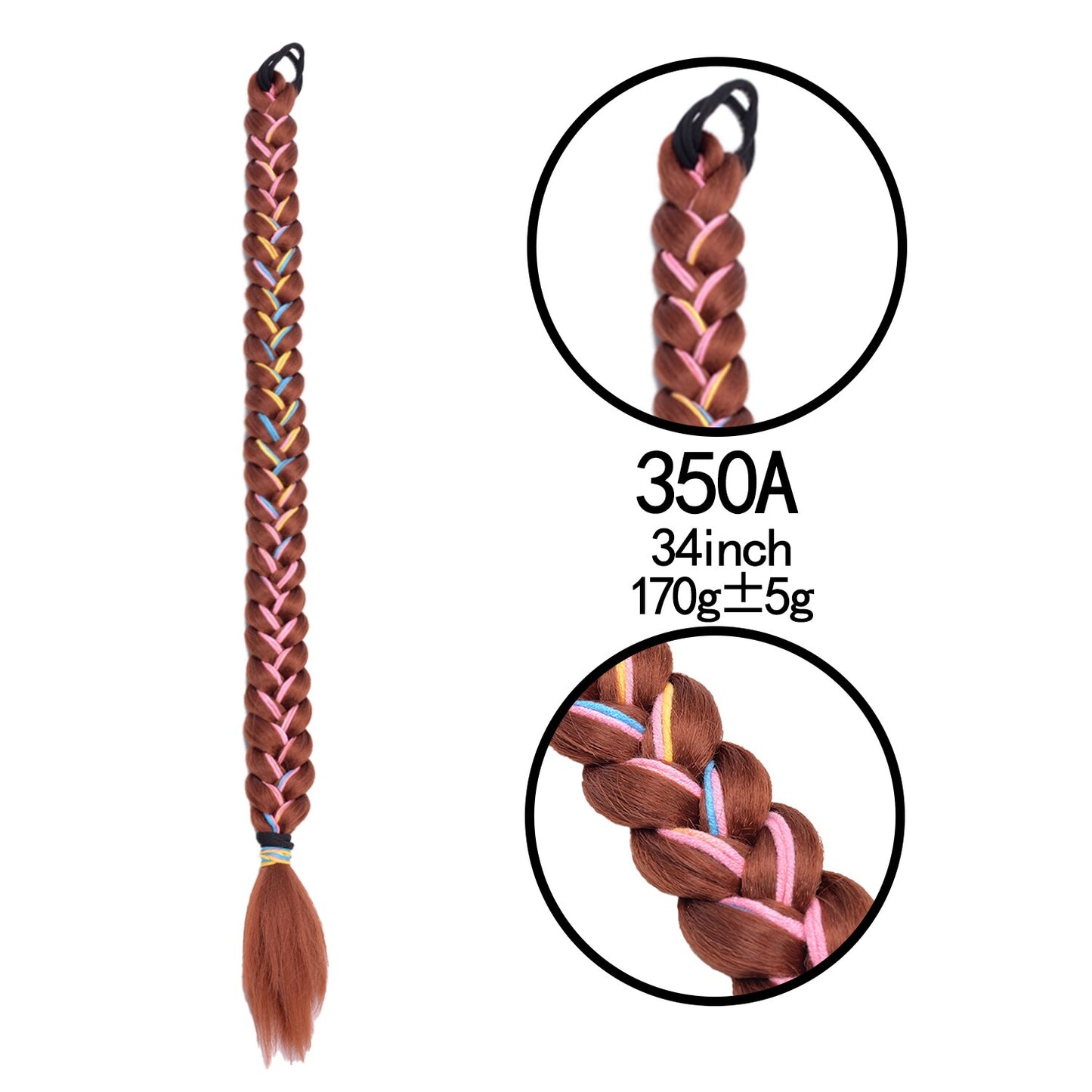 Synthetic Heat Resistant Braided Fishtail Fishbone Drawstring Ponytail Hairpiece Blonde Hair Extensions For Woman