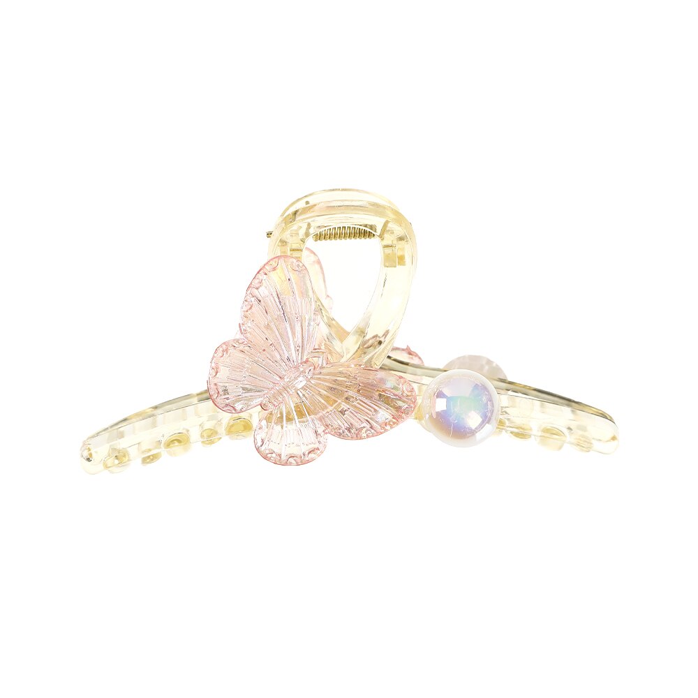 Chic Pearls Hair Claws Elegant Handmade Butterfly Hair Clips Temperament Hairpins Crab Headwear