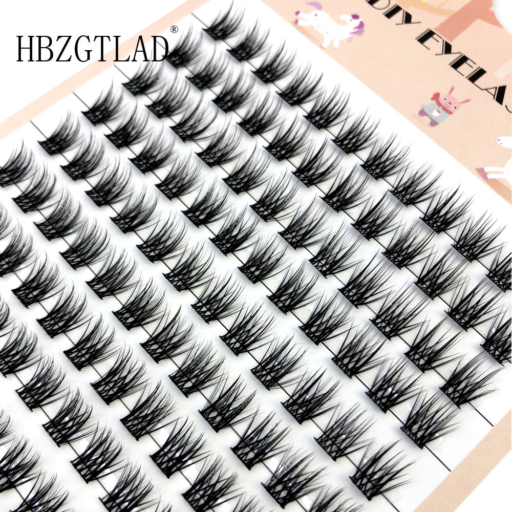 Diy Grafting 3D Fluffy Single Cluster False Lashes Dramatic Volume Fans Individual Eyelash Segmented Lashes Natural Faux Lashes