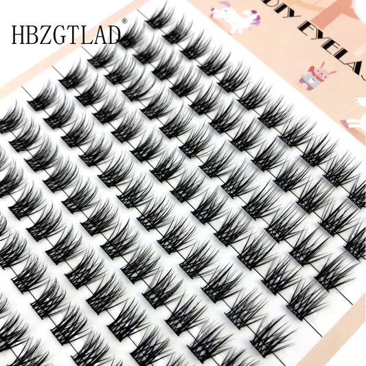 Diy Grafting 3D Fluffy Single Cluster False Lashes Dramatic Volume Fans Individual Eyelash Segmented Lashes Natural Faux Lashes