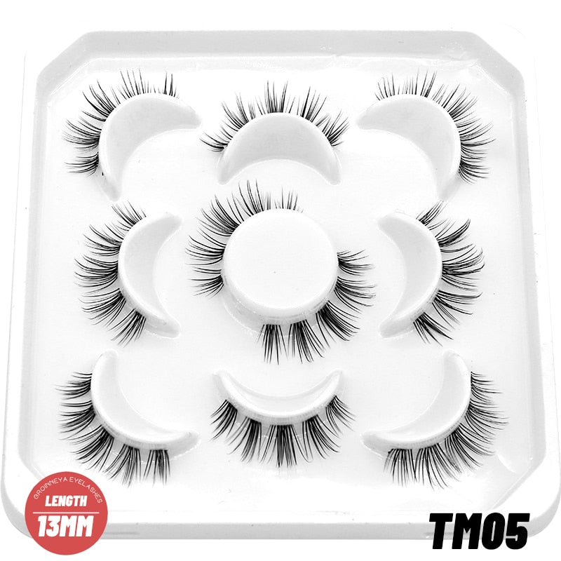 Clear Eyelash Manga  Lashes False 5/10 Pairs Eyelashes Cat-Eye Natural Fluffy 3D Faux Mink Lashes Wispy Lashes