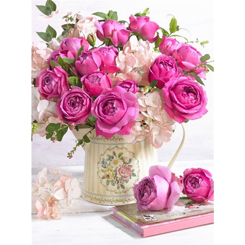 Diamond painting 5D Flower Diamond Mosaic Full Round Diamond  Embroidery DIY Rhinestone Cross stitch Home Decor Diamond painting