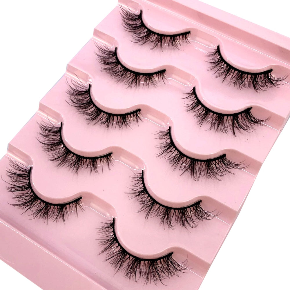 5 pairs natural fluffy 3D mink false eyelashes fake lashes Mink Lashes extension eye lashes short eyelashes