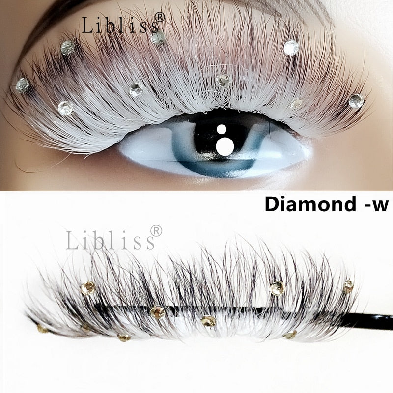 Natural/Long Glitter Shimmery Butterfly Eyelashes 25mm HandMade Full Strip Faux Mink Lashes With Butterflies