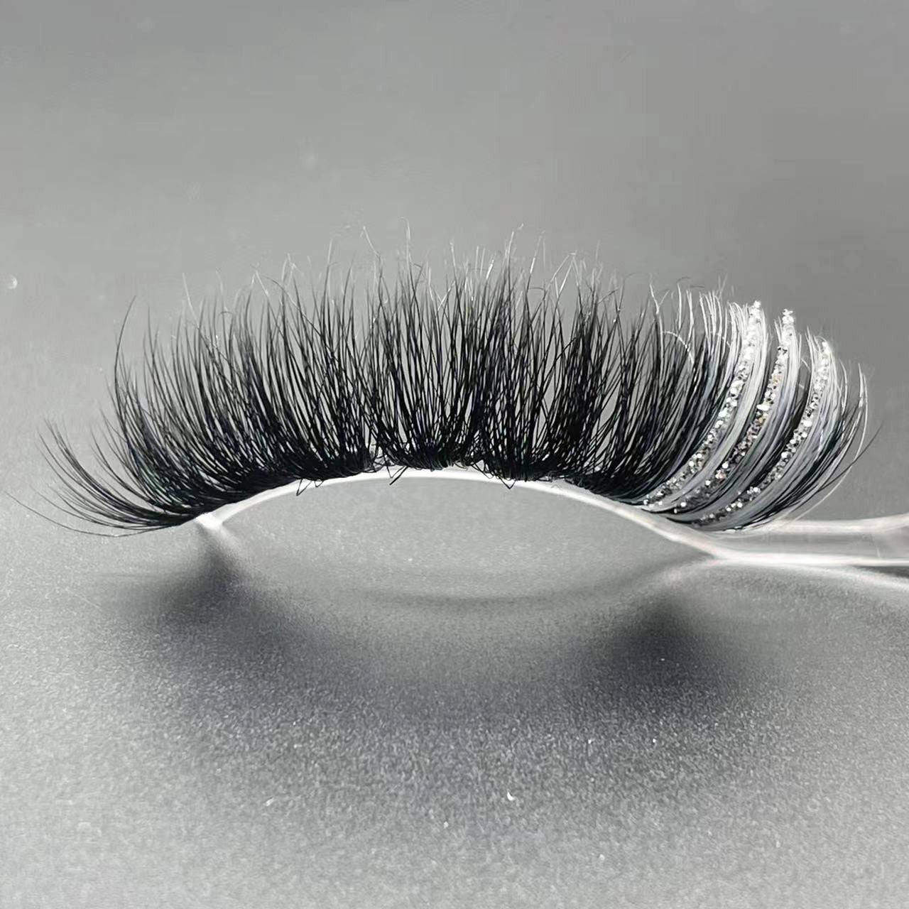 Glitter ombre Colored Lashes 20MM Mink Lashes Dramatic Colorful Natural Eyelashes Extension Fake Eyelashes
