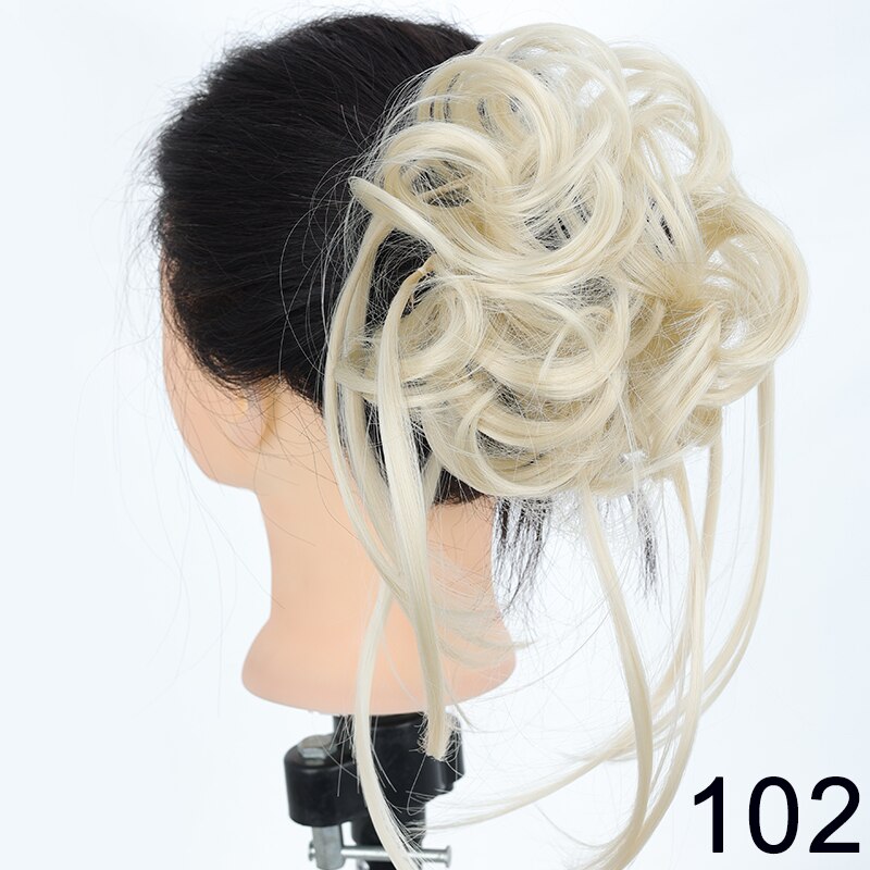 Synthetic Messy Chignon Scrunchies Natural Curly Hair Bun Pieces Fake False Hairpieces For Women Ponytail Extensions