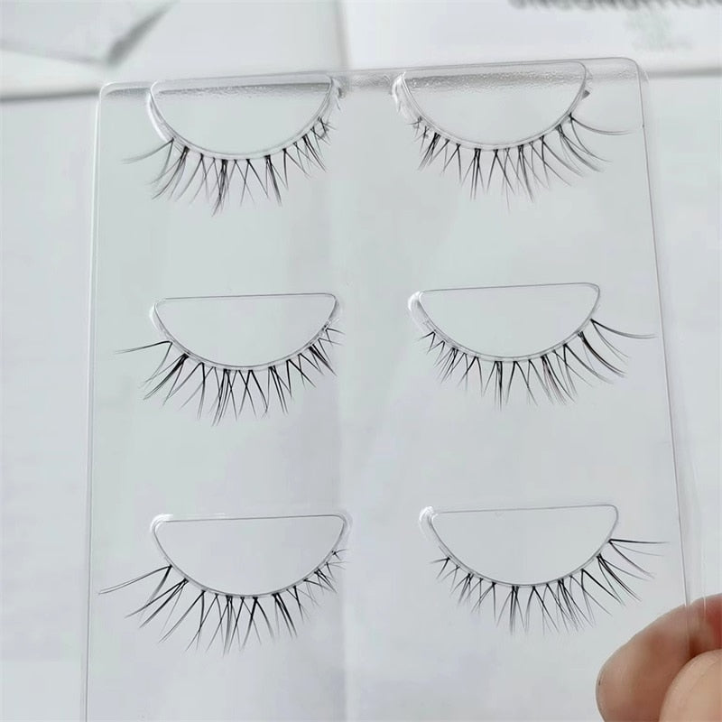 Transparent Terrier 3 Pairs 3D Mink EyeLashes False Lashes Thick EyeLash Lashes Natural Soft Fake EyeLashes