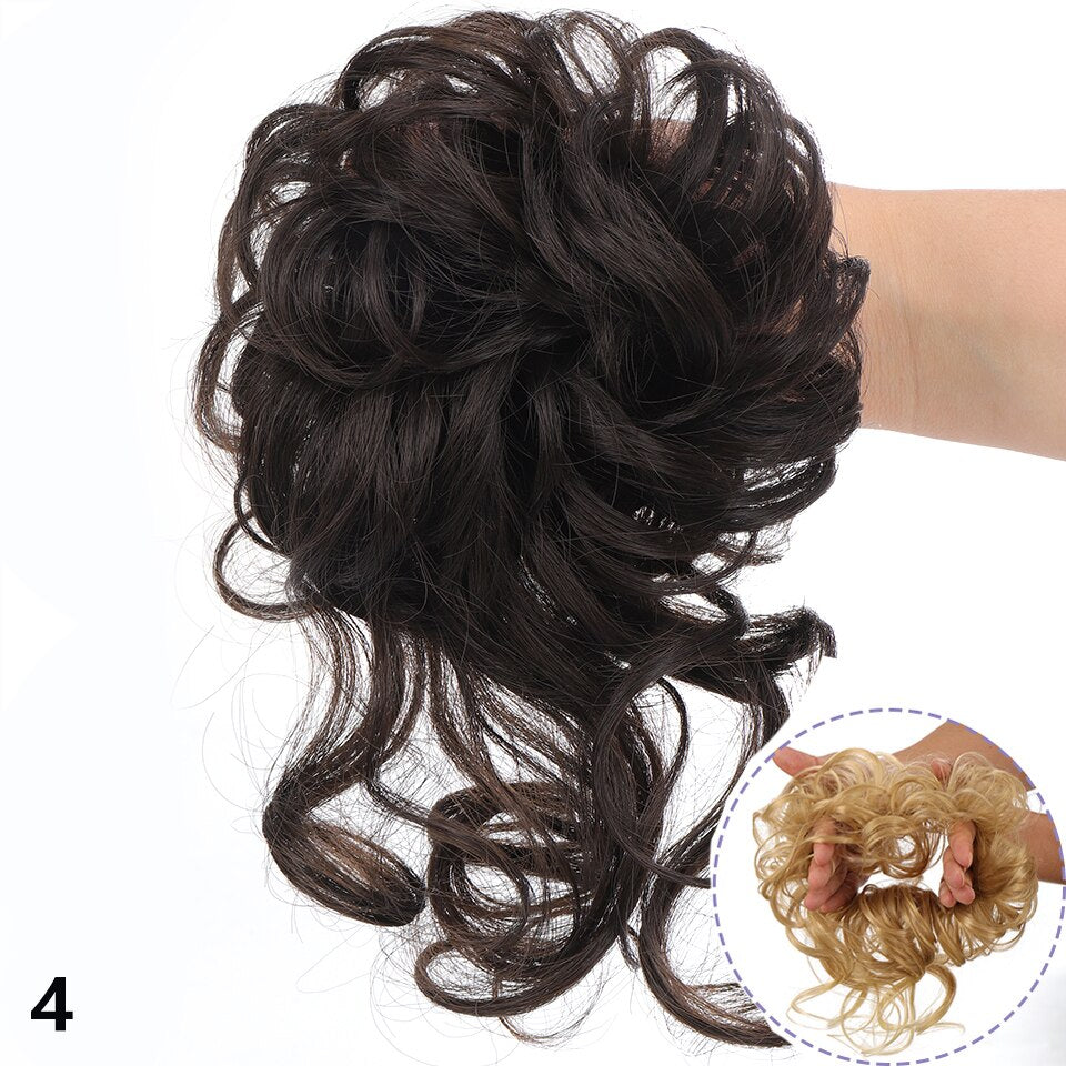 Synthetic Claw Chignon Clip in Hair Bun Messy Curly Hair Hairpieces Natural Wavy Curly Combs add Hair Volume for Women
