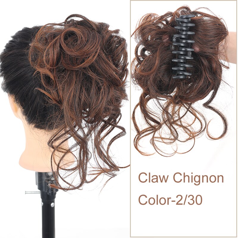 Synthetic Messy Chignon Scrunchies Natural Curly Hair Bun Pieces Fake False Hairpieces For Women Ponytail Extensions