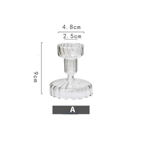 Vintage Glass French Style Crystal Glass Candle Holders Simple Wedding Romantic Candlelight Dinner Home Decoration