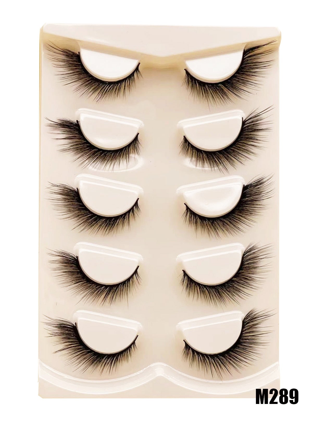 5 Pairs Fake Eyelashes Cat Eye Natural Half Lashes Fox Eye Winged Cat Eye Mink Lashes Extension Faux Cils