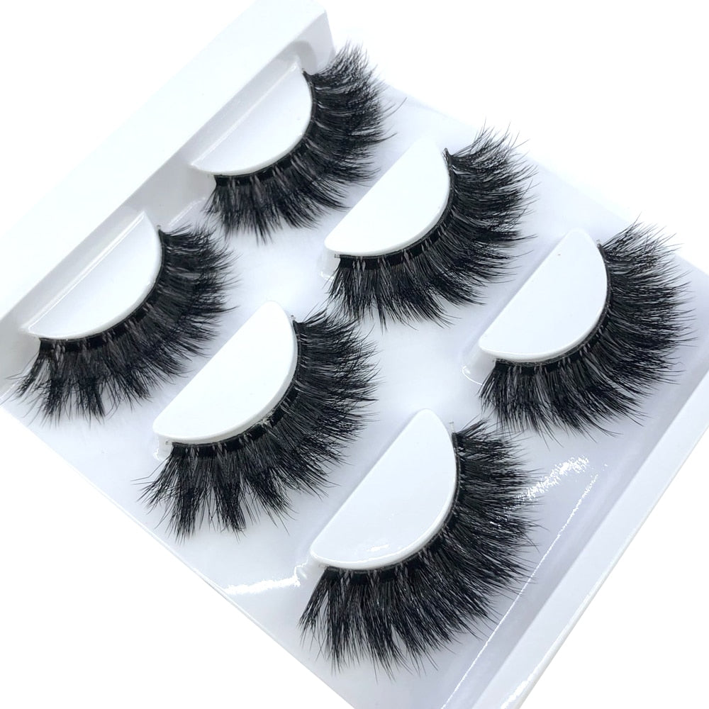 5 pairs Mink Eyelashes Clear Band Eye Lashes Crisscross Transparent Band False Eyelashes Handmade Dramatic Lashes Upper Lash