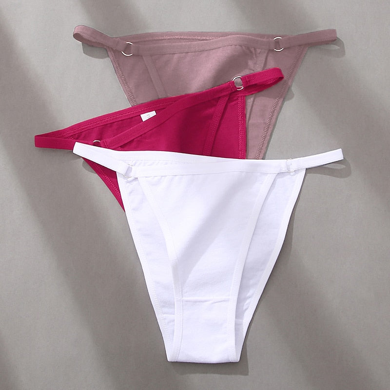 3Pcs/set Women Cotton Panties Low Waist Bikini Briefs M-2XL Ladies Underwear Female Soft Solid Underpants Lingerie