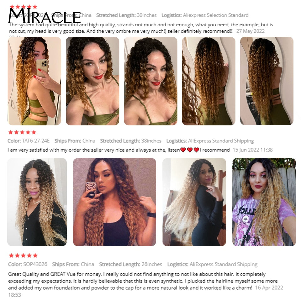 Synthetic Lace Wig Curly 30Inch Afro Kinky Curly Lace Natural Wave Blonde Wig High Temperature Fiber Hair
