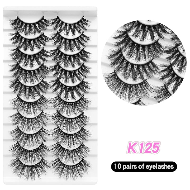 10Pairs Eyelashes Natural Long False Eyelashes Bulk Extension Individual Mink Lashes