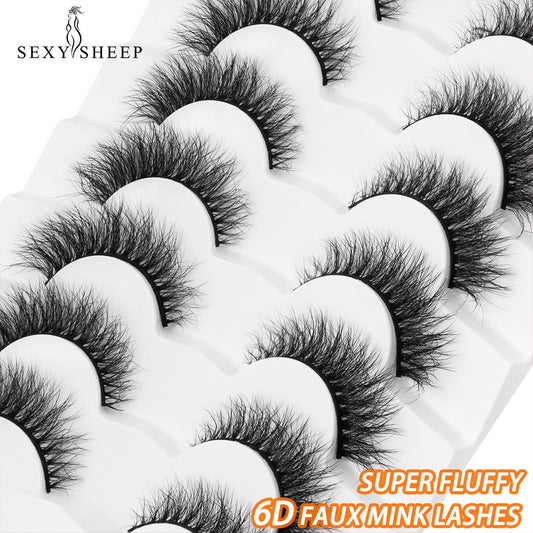 False Eyelashes 6D Super Fluffy Wispy Faux Mink Eyelashes Cat Fox Eye Effect Dramatic Lashes Eyelash Extension