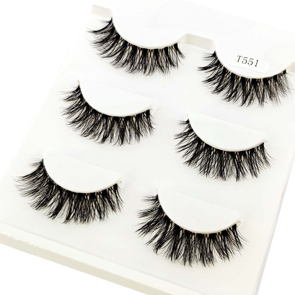 Transparent Terrier 3 Pairs 3D Mink EyeLashes False Lashes Thick EyeLash Lashes Natural Soft Fake EyeLashes