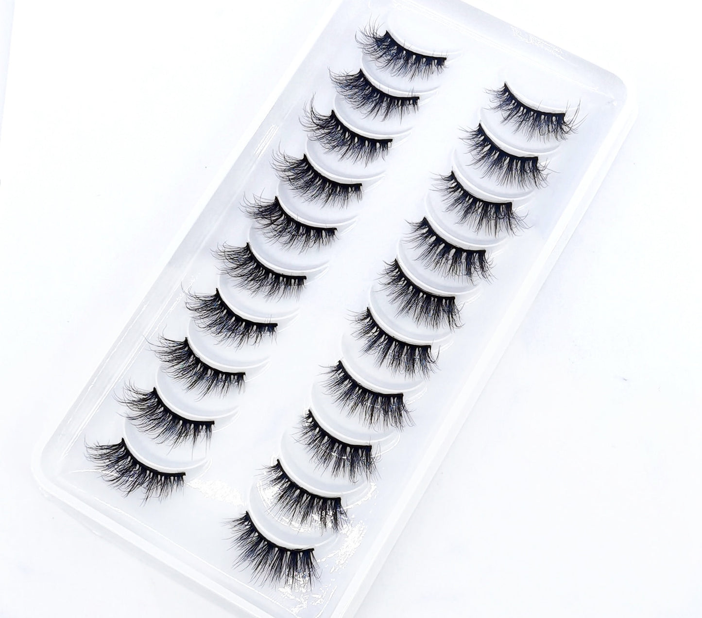 10 Pairs Crisscross Half Eye Lashes Natural False Eyelashes Handmade Faux 3D Mink Lashes Eyelash Extension