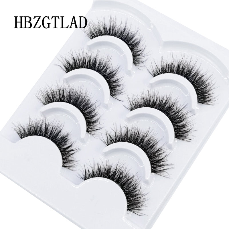 4/7 Pairs 3D Mink Lashes Natural Long Full Strip Lashes Transparent Short Mink EyeLashes Style False Eyelashes