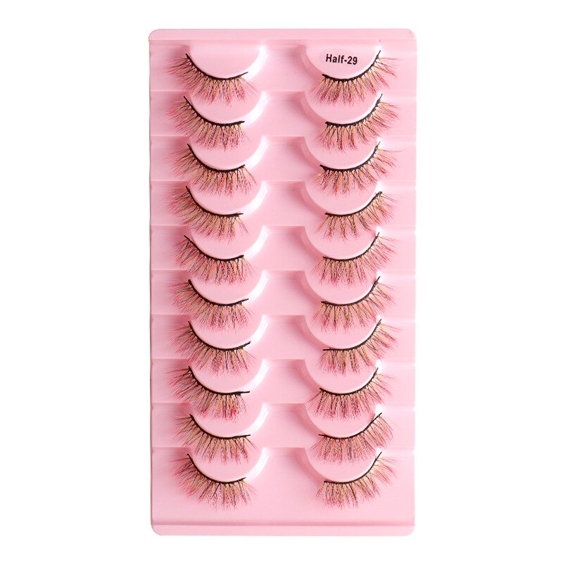 10pairs Half/full eye Mink Eyelashes Clear Band Eyelashes Crisscross Transparent Band False Eyelashes Dramatic Lashes Upper Lash
