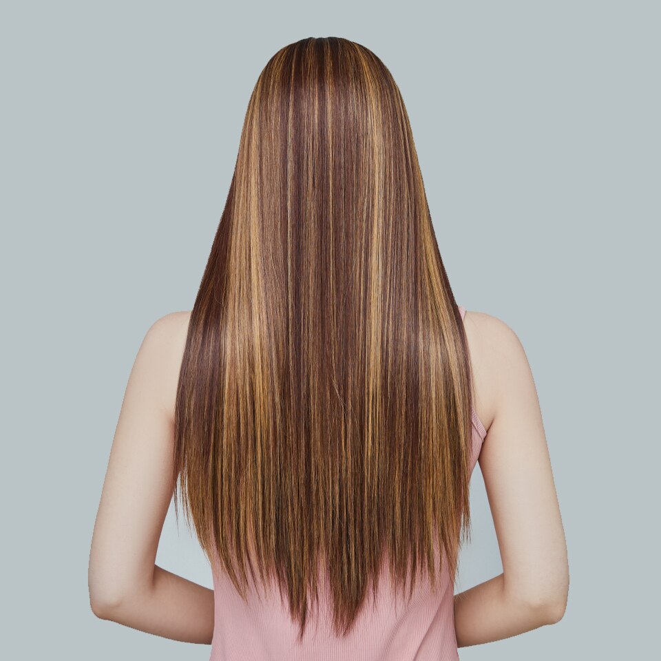Synthetic Highlights Blonde Wig Long Straight Hair Middle Part Mixed Blonde Wig for Daily