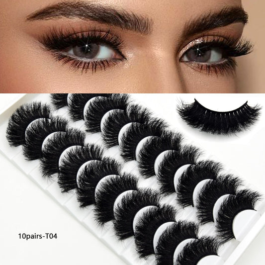 3/5/10pairs Fake Eyelashes Thick Long False Eyelashes Dramatic Lashes 3D Faux Mink Eyelashes Full Strip Lashes