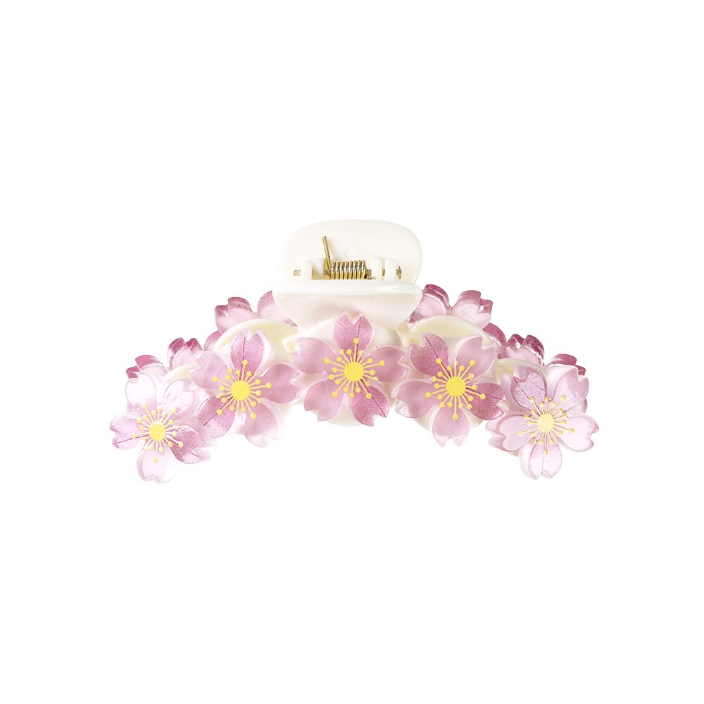 Korean Flowers Big Hair Claws Elegant Resin Acrylic Hair Clips Hairpins Barrette Headwear Hair Accessories