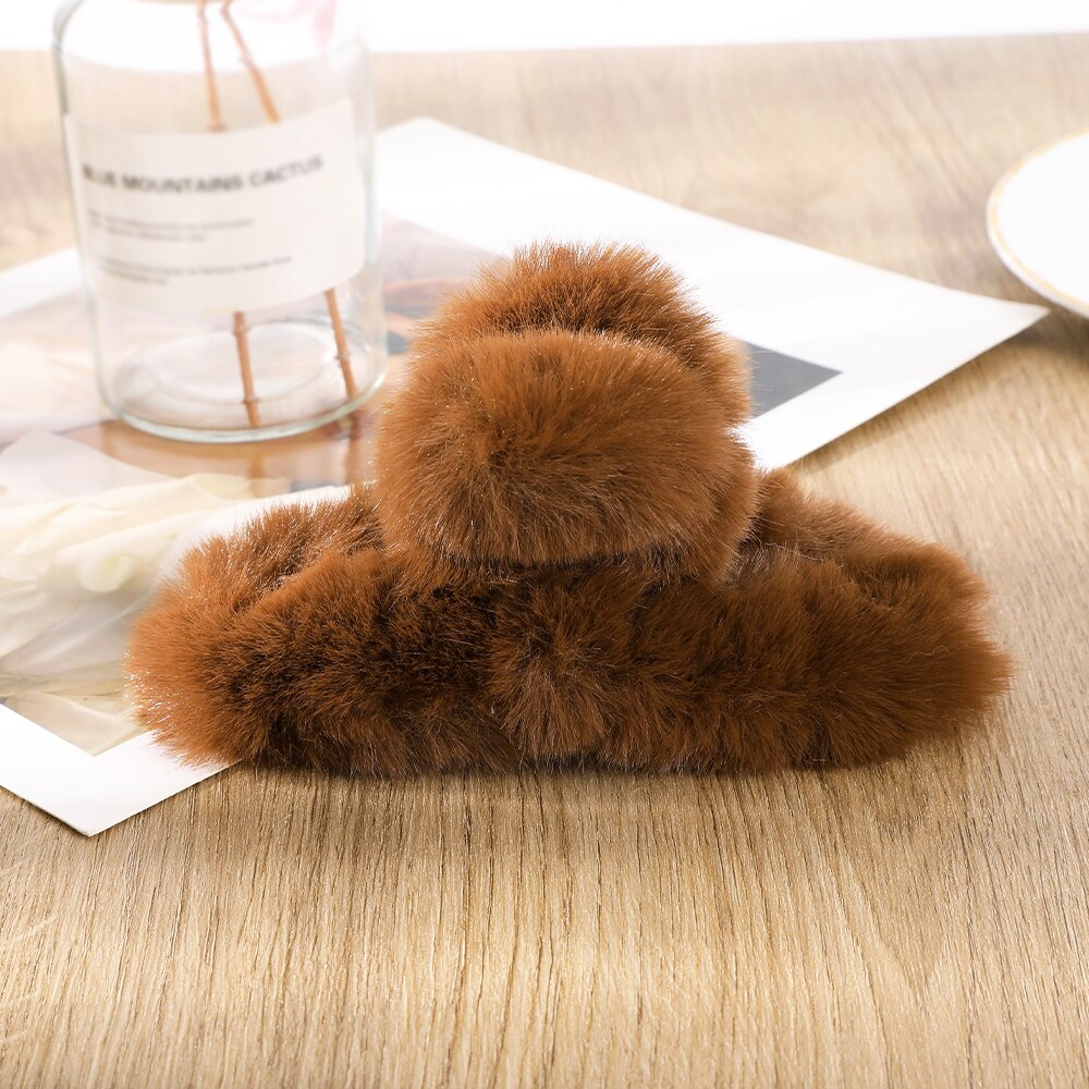 Big Rose Red Hair Clips Winter Plush Soft Popular Hair Catch Cute Warm Hair Accessories y2k Accessories Handmade