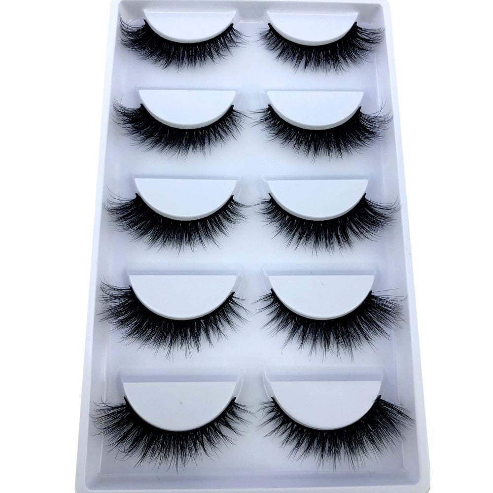 5 pairs natural fluffy 3D mink false eyelashes fake lashes Mink Lashes extension eye lashes short eyelashes