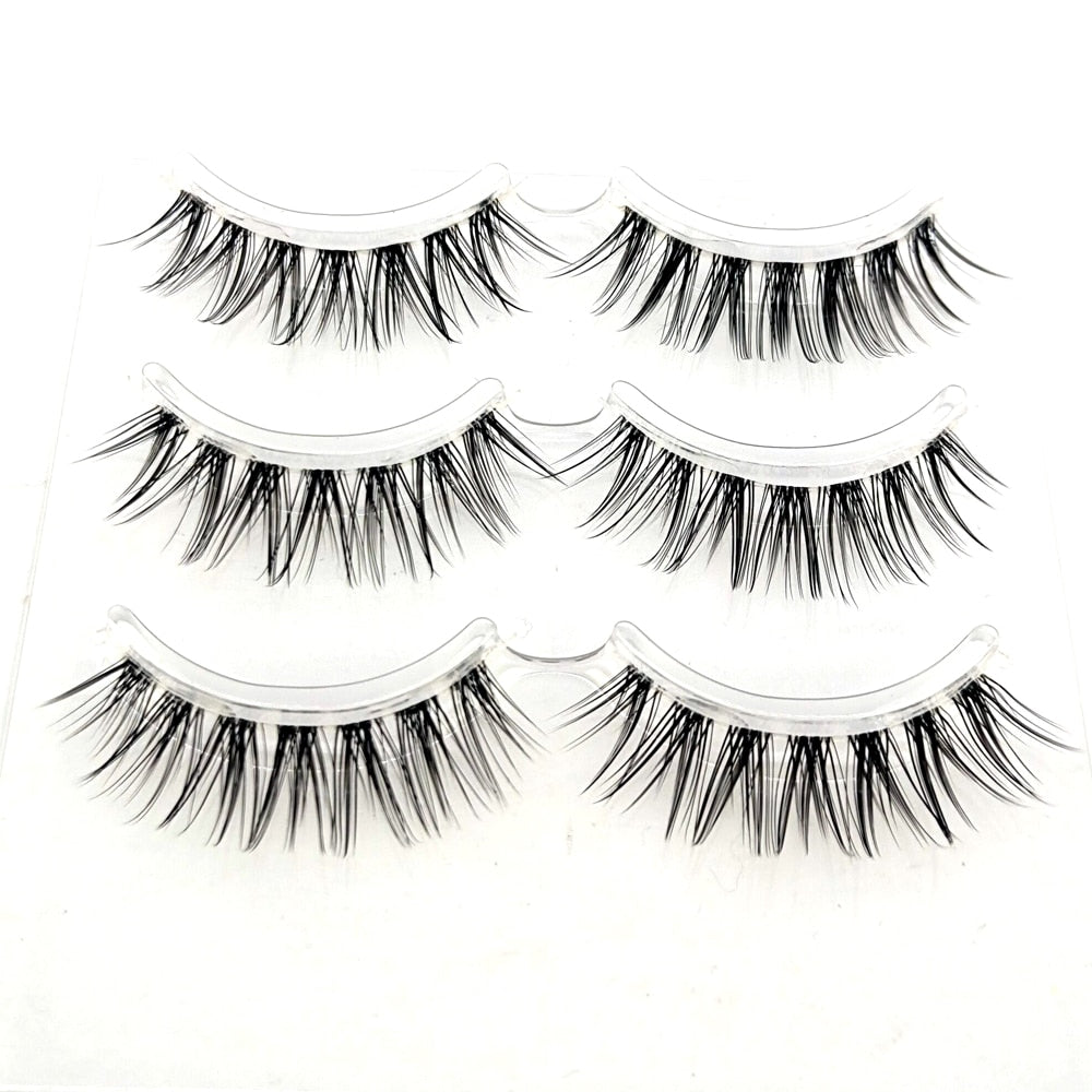3D Mink Lashes Natural short Full Strip Transparent False Eyelashes