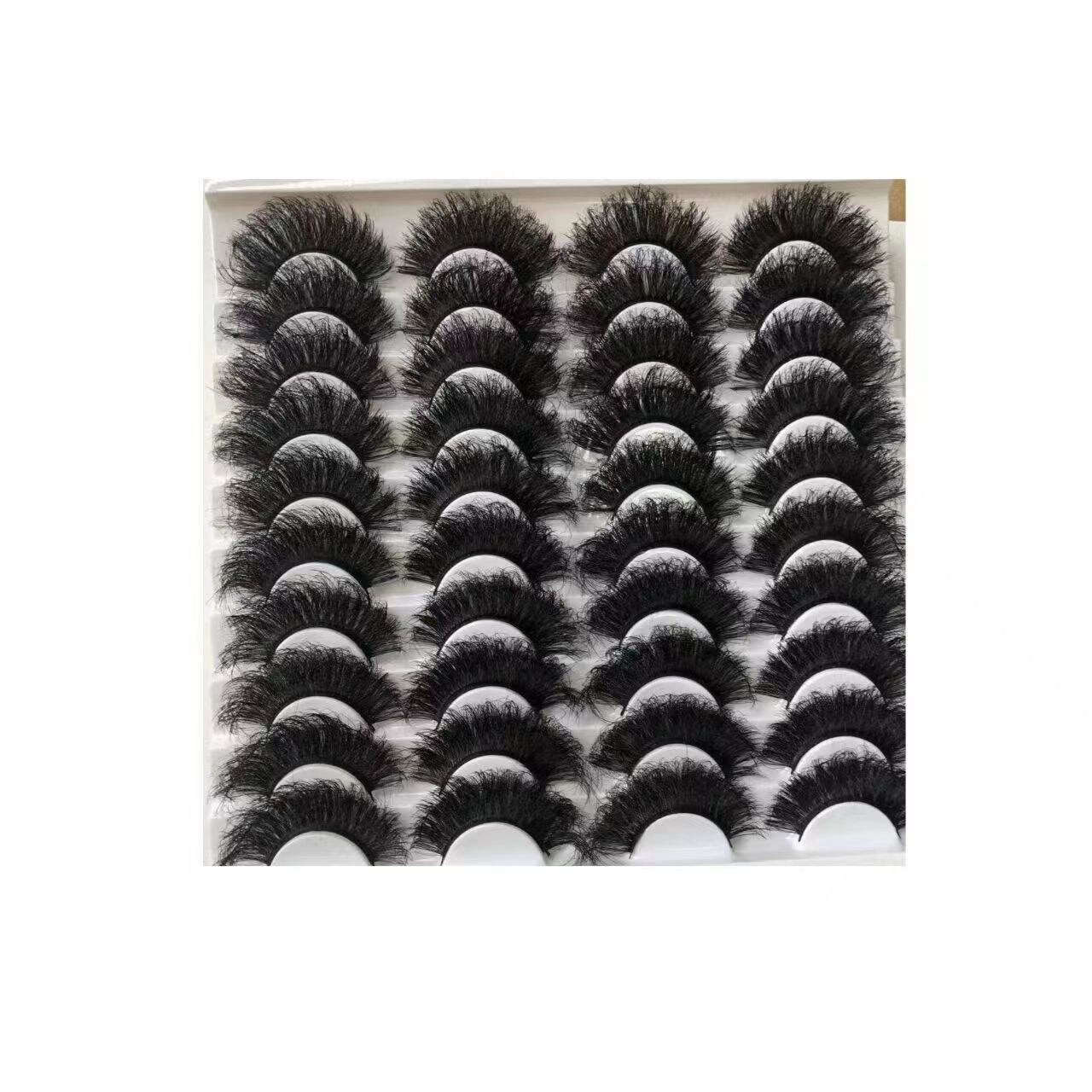 20Pairs 25mm 3D Mink Lashes Bulk Russian Volume Fluffy Natural False Eyelashes Thick Dramatic Mink Eyelashes