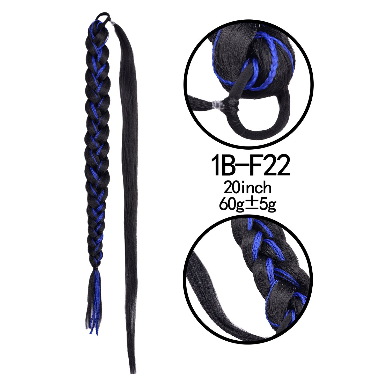 Synthetic Heat Resistant Braided Fishtail Fishbone Drawstring Ponytail Hairpiece Blonde Hair Extensions For Woman