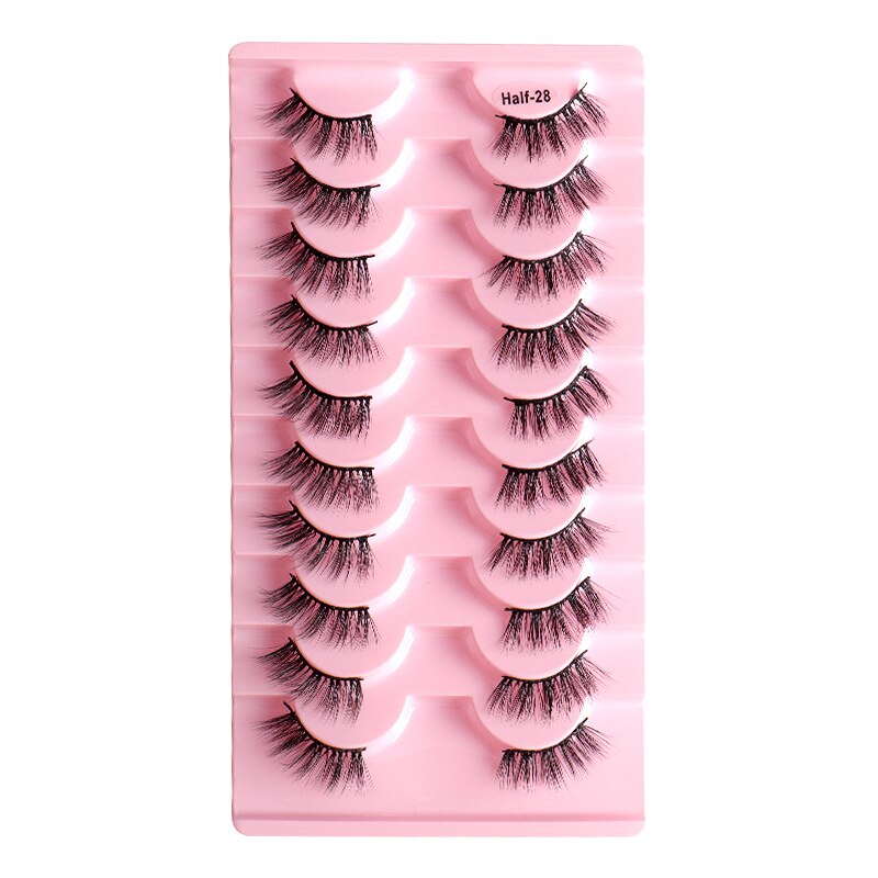 10pairs Half/full eye Mink Eyelashes Clear Band Eyelashes Crisscross Transparent Band False Eyelashes Dramatic Lashes Upper Lash
