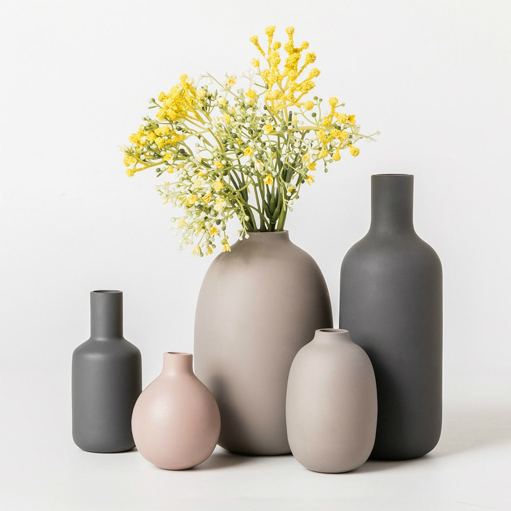 Ceramic Vases Simple Retro Frosted Ceramic Decoration Creative Home Furnishings Nordic Retro Pastoral Vase Crafts Home Decor