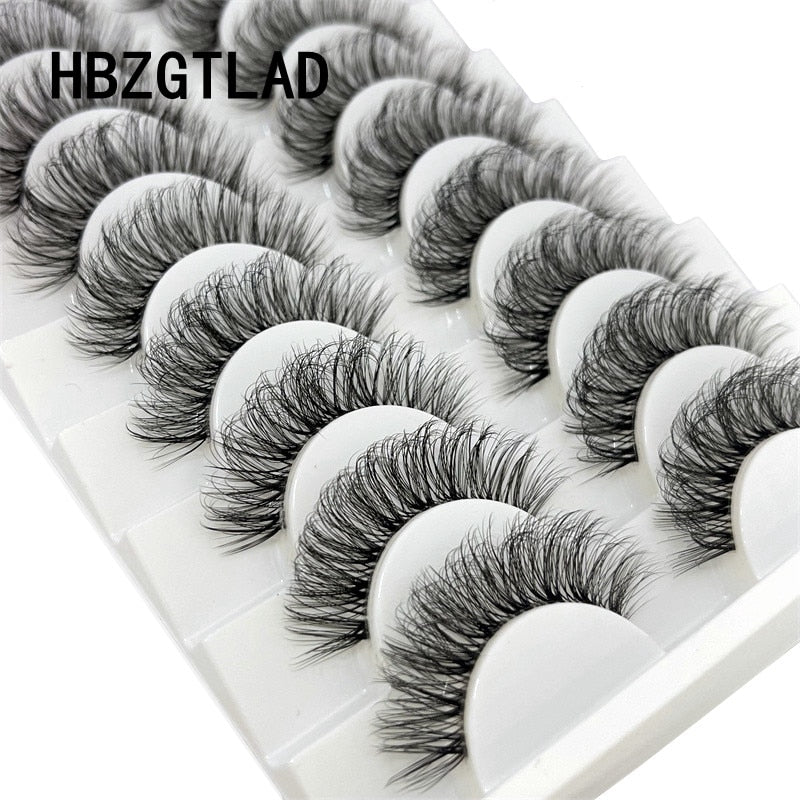Invisible band Lashes 10 Pairs 3D Faux Mink Lashes Natural short Transparent Terrier Lashes Clear Band Soft Eyelashes Extension