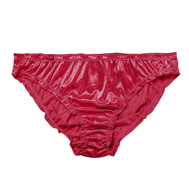 Large Size Ladies Underwear Low Waist Spot Sexy Soft Comfortable Super Elastic Satin Pants Cotton