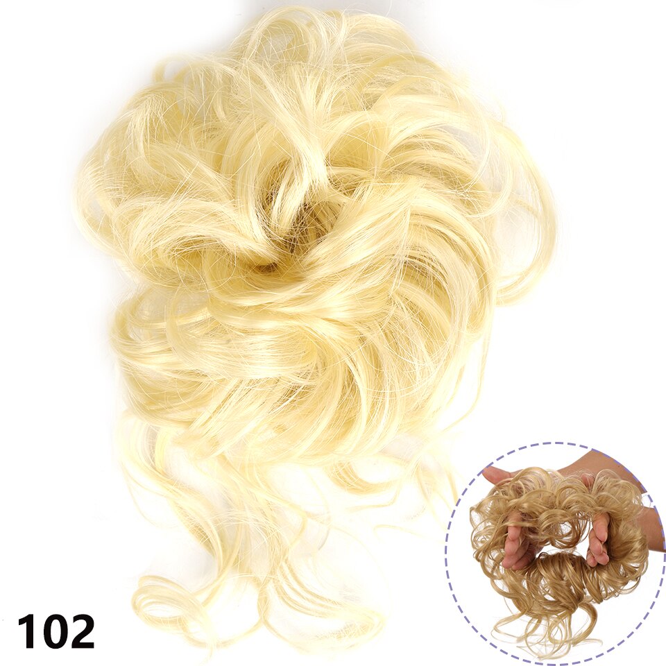 Synthetic Hair Bun Messy Scrunchies Hairpiece Accessories Claw Clip Chignon Curly Fake Hair Elastic Hair Band for Women