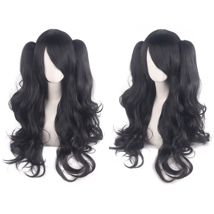 Ladies Long Lolita Double Ponytail Cosplay Synthetic Wig Half Black Half Red Halloween Gold Pink Red Halloween Party Wig