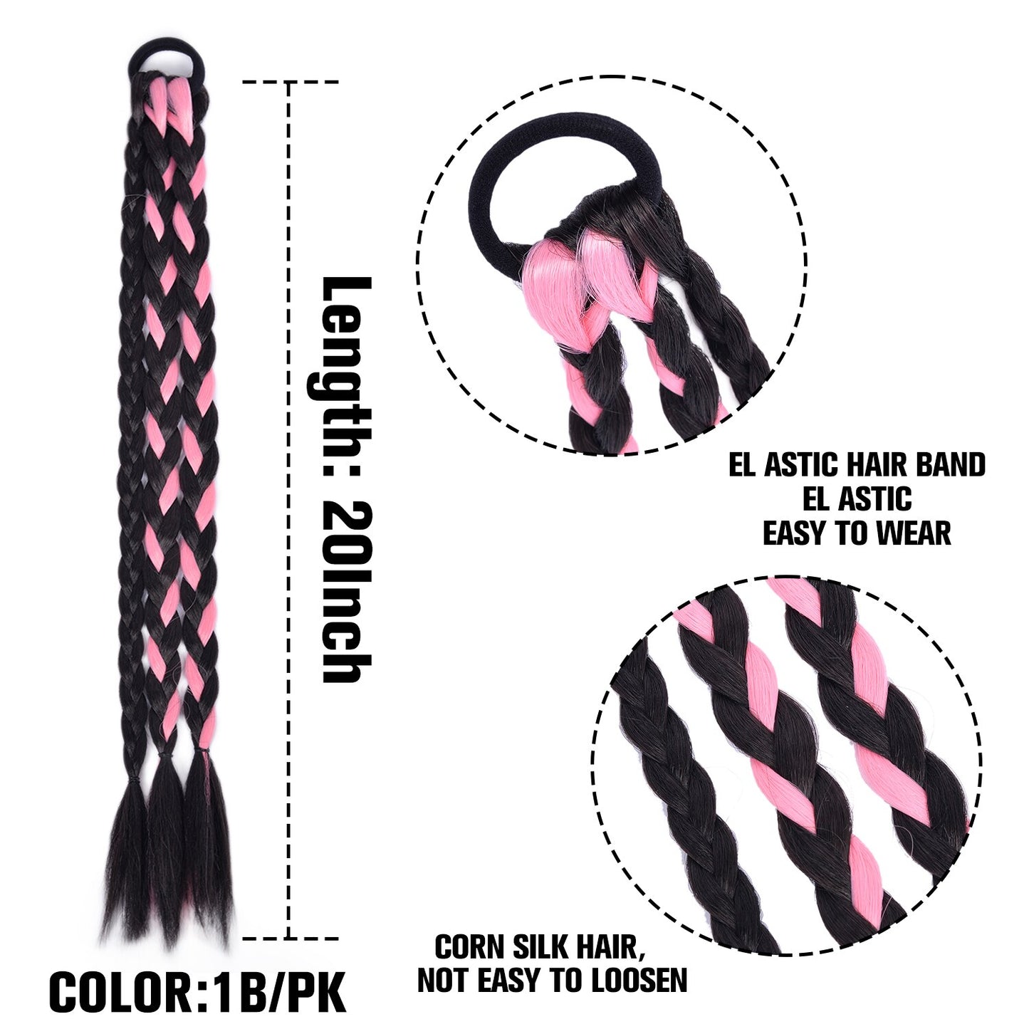 Synthetic Heat Resistant Braided Fishtail Fishbone Drawstring Ponytail Hairpiece Blonde Hair Extensions For Woman