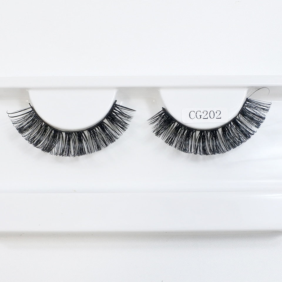 Classic Hybrid Volume Lashes Wispy D Curl Short Russian Strip Lashes False Eyelashes