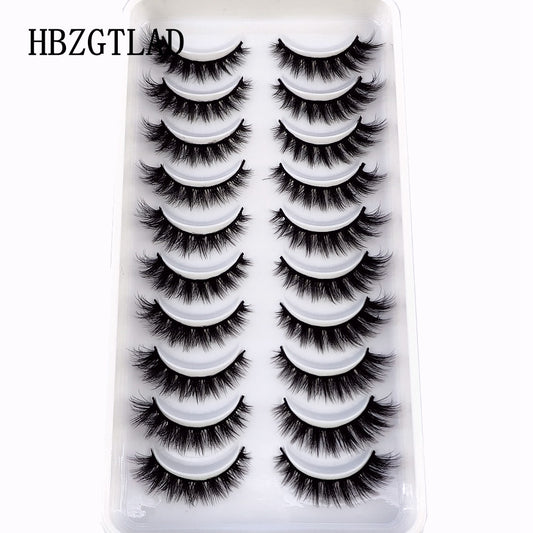 10 Pairs Natural Long False Eyelashes Fake Lashes 3d Mink Lashes Extension Short Eyelash Mink Eyelashes