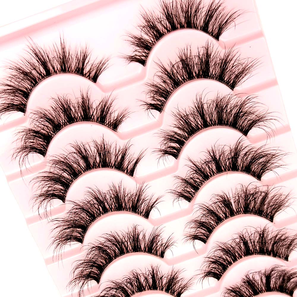 10 Pairs3D Mink Invisible Lash Handmade Crisscross Eyelashes Clear Band Soft Strip Eyelash Natural Long Wispy False Lashes