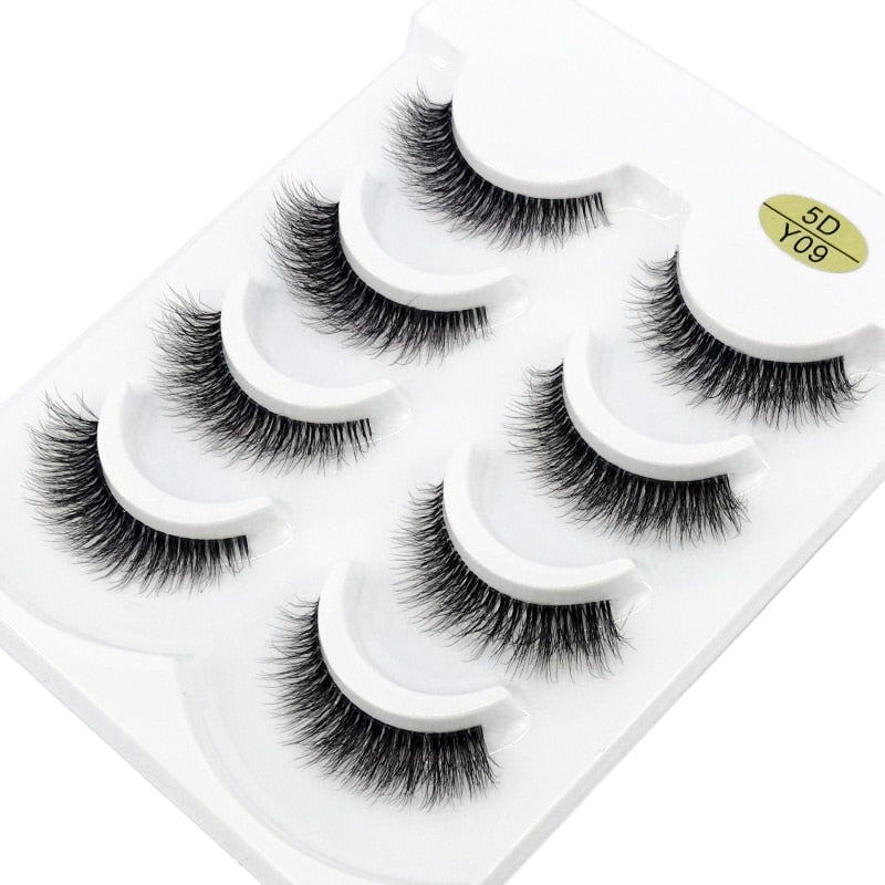 4 pairs 3D mink lashes natural long invisible thin band fake lashes curl transparent soft eyelashes