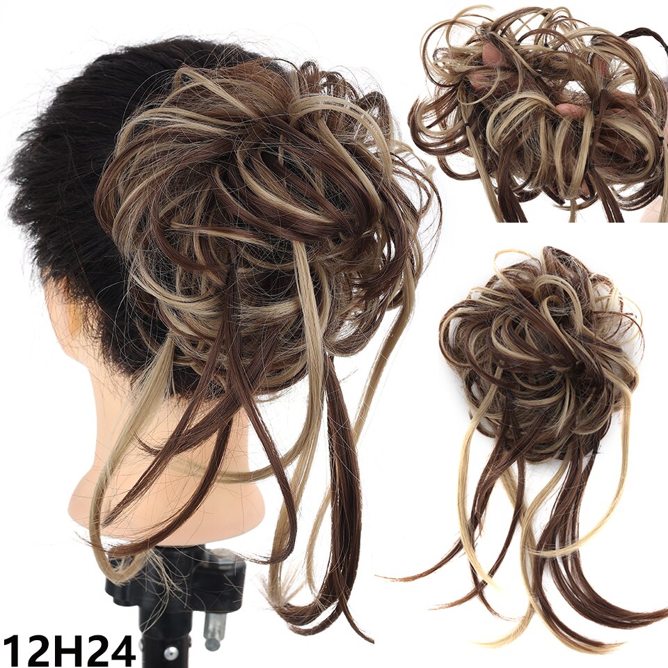 Synthetic Claw Chignon Clip in Hair Bun Messy Curly Hair Hairpieces Natural Wavy Curly Combs add Hair Volume for Women