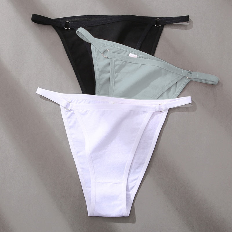 3Pcs/set Women Cotton Panties Low Waist Bikini Briefs M-2XL Ladies Underwear Female Soft Solid Underpants Lingerie