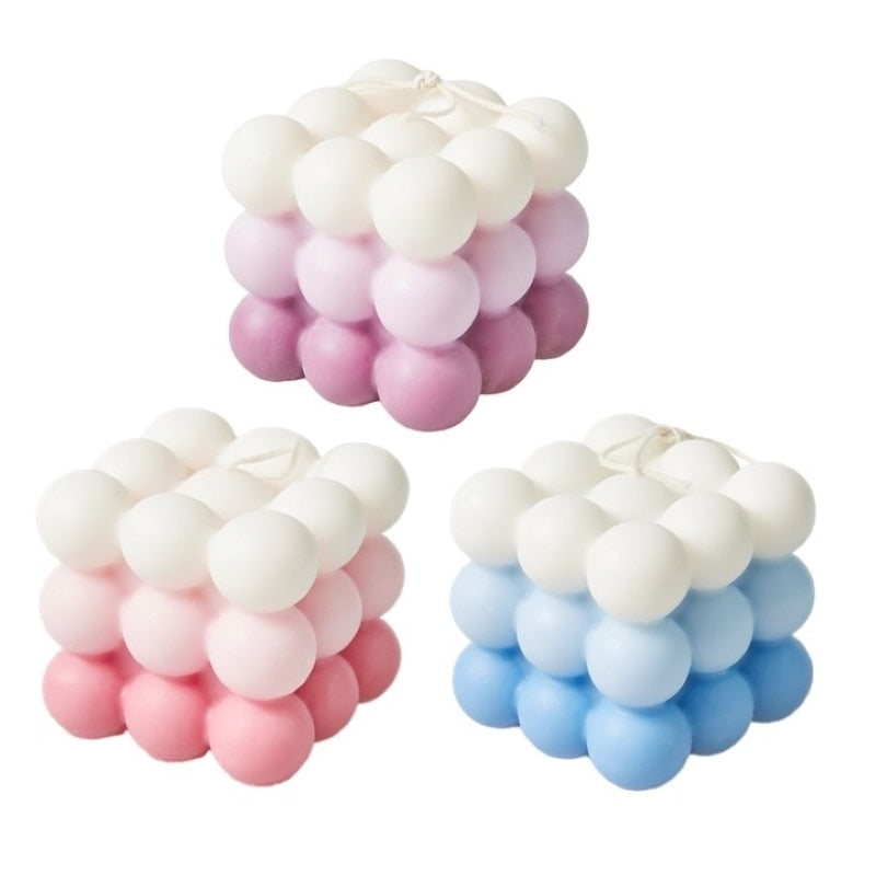 Small Bubble Cube Candle Soy Wax Aromatherapy Scented Candles Relaxing 1PC