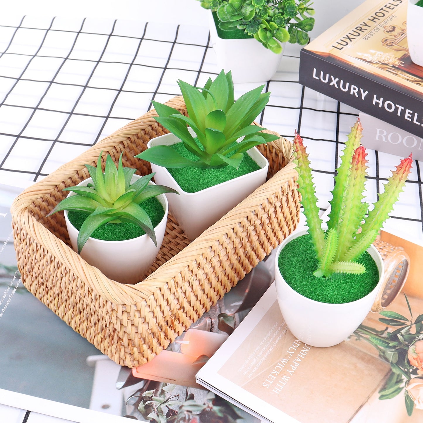 Mini Artificial Aloe Plants Bonsai Small Simulated Tree Pot Plants Fake Flowers Office Table Potted Ornaments Home Garden Decor