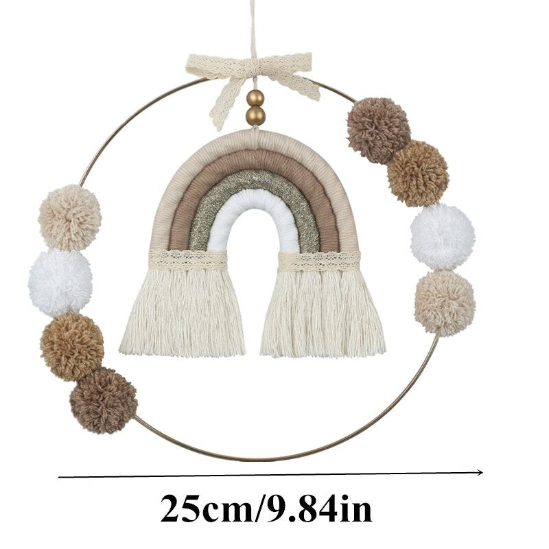 8 Layers Nordic Woven Rainbow Tapestry Home Decor Wall Hanging Toys Nursery Decor Living Room Children Girls Bedroom Decoration